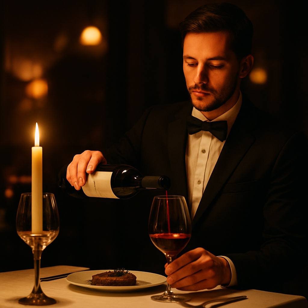 Service du vin à table